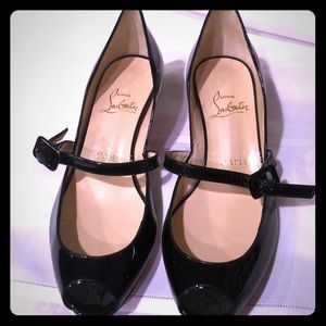 Christian Louboutin Black Patent Leather Low Heel